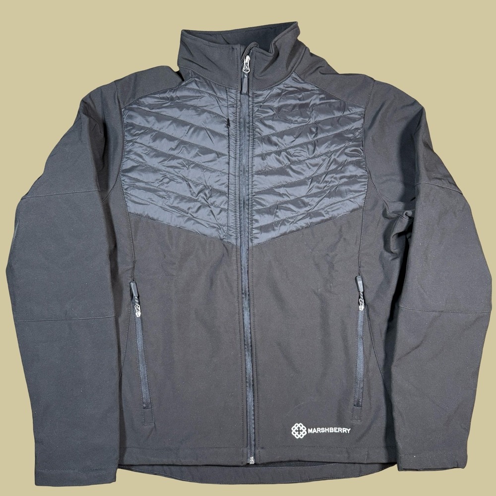 Fossa Softshell Jacket Mens XL Black Hybrid Quilted Insulated Full Zip Coat